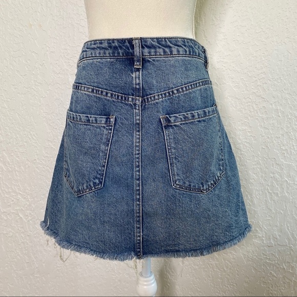 FREE PEOPLE Zip It Up Mini Jean Skirt Size 29 - Picture 7 of 11